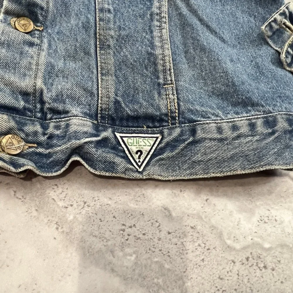 Vintage Guess Georges Marciano Denim Jean Jacket Mens Size Large 80s Big‎ Logo